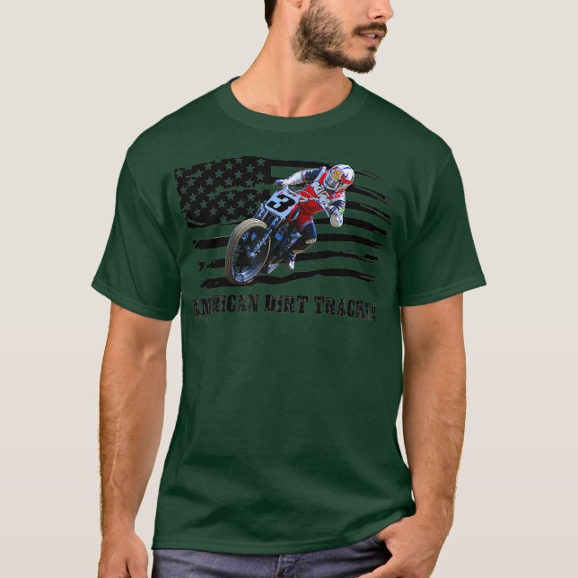 American Dirt Tracker Flat Track Racer Dirt Manar T Shirt (Framsida)