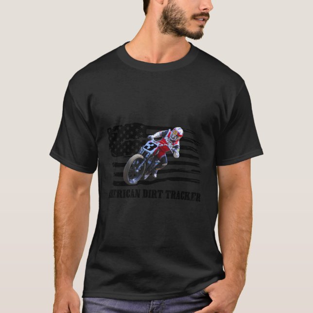 American Dirt Tracker Flat Track Racer Dirt Track T Shirt (Framsida)
