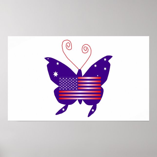 American Diva Butterfly In White I Poster (Framsidan)