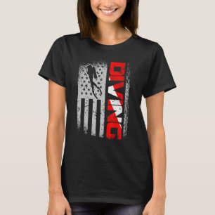 American Diver Down Flagga US Flagga Dive 1 T Shirt