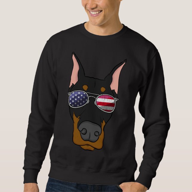 American Doberman 20 Lång Ärmad Tröja (Framsida)