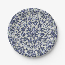 American Doily & Snöre, 12, Blue On Cream