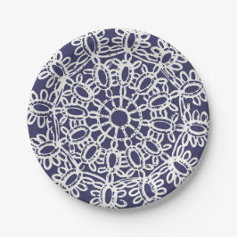 American Doily & Snöre, 7, Cream på Blue