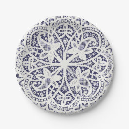 American Doily & Snöre, 8, Cream på Blue