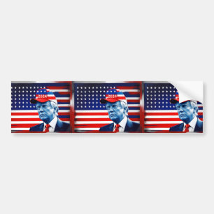 American Donald Trump 2024 Flagga Bildekal