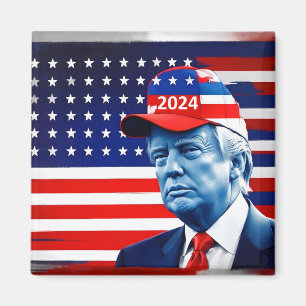 American Donald Trump 2024 Flagga Magnet