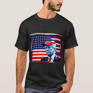 American Donald Trump 2024 Flagga T Shirt