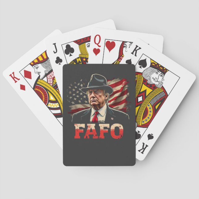 American Donald Trump FAFO USA flagga Patriotic Casinokort (Baksidan)