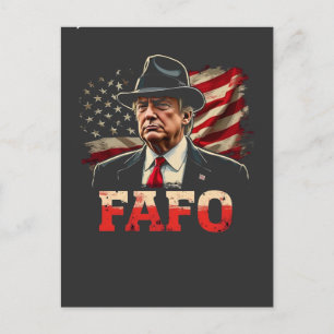 American Donald Trump FAFO USA flagga Patriotic Vykort