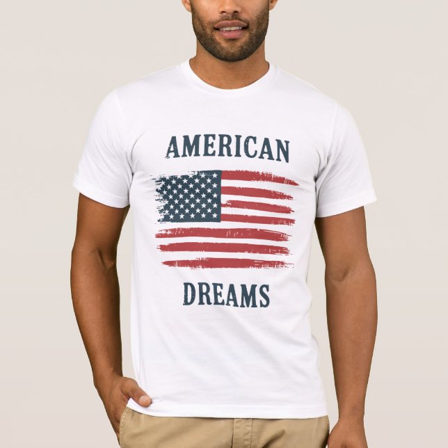 "American Dreams Flagga T-Shirt" T Shirt (Framsida)