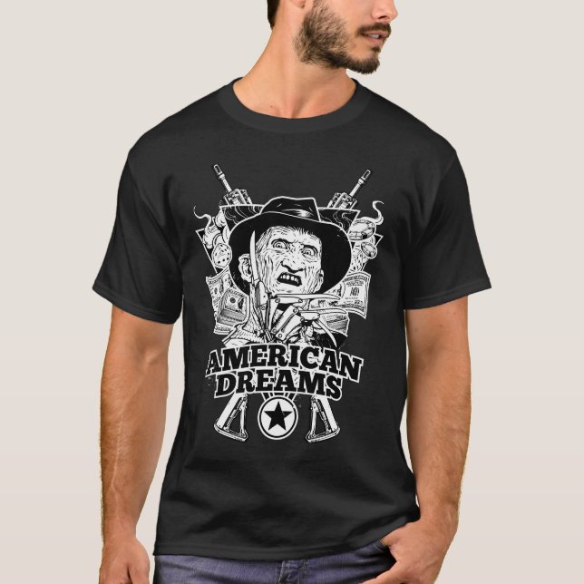American Dreams Tattoo Art Style T Shirt (Framsida)