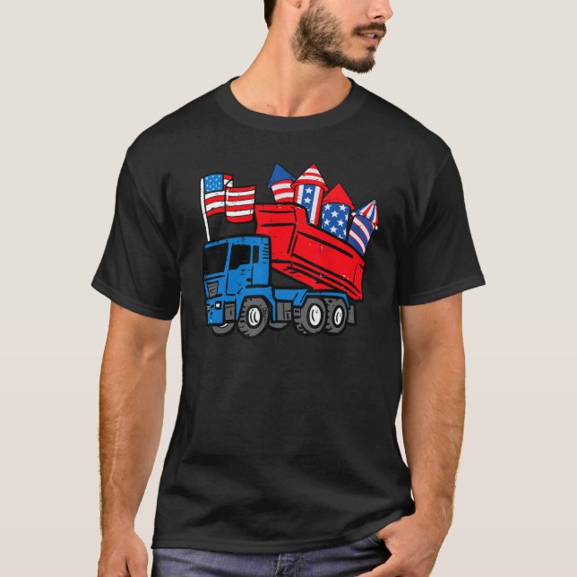 American Dump Truck 4th Of July Fourth Toddler Boy T Shirt (Framsida)