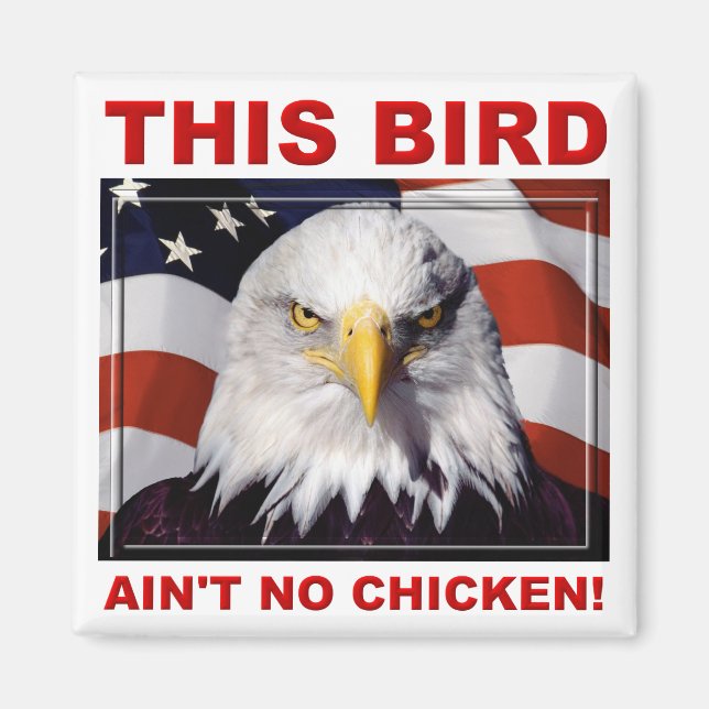American Eagle Ain't No Chicken Kylskåpsmagnet (Framsidan)