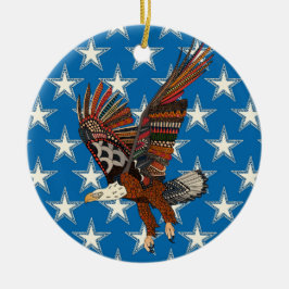 american eagle blue julgransprydnad keramik