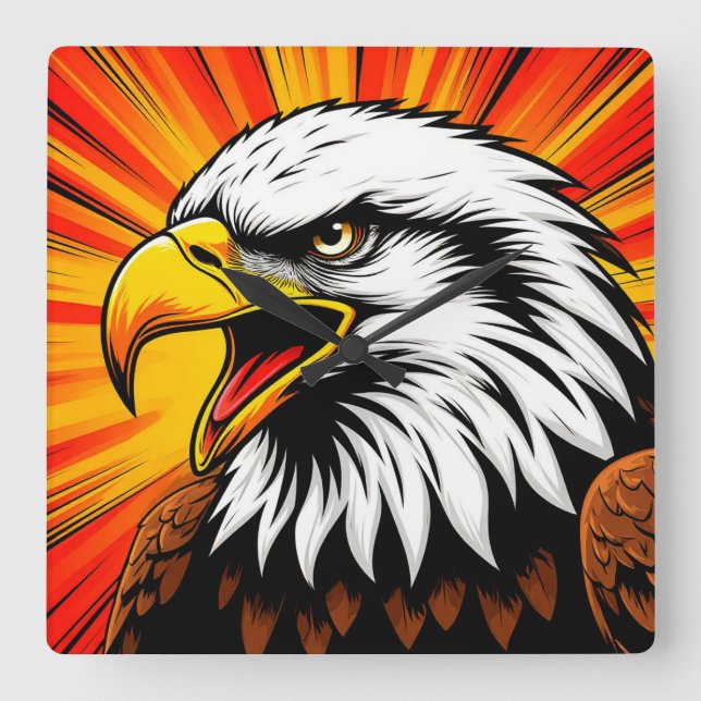 American Eagle Canvas – Frihetsgåva Fyrkantig Klocka (Framsida)