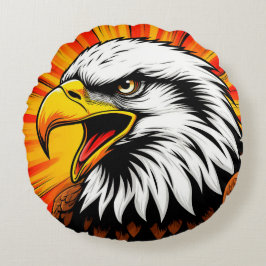 American Eagle Canvas – Frihetsgåva Rund Kudde