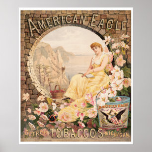 American Eagle Chewing Tobacco 1885 Annons Poster