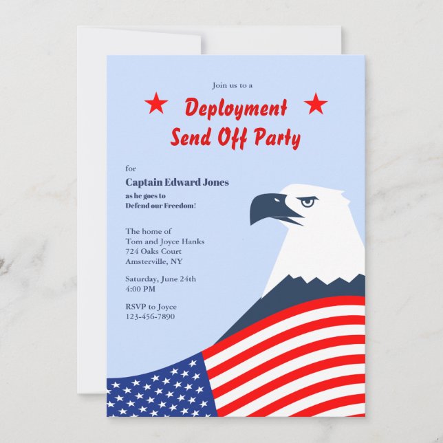 American Eagle Deployment Fest Invitation Inbjudningar (Framsida)