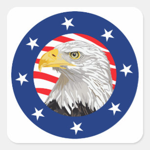 American Eagle Design Fyrkantigt Klistermärke