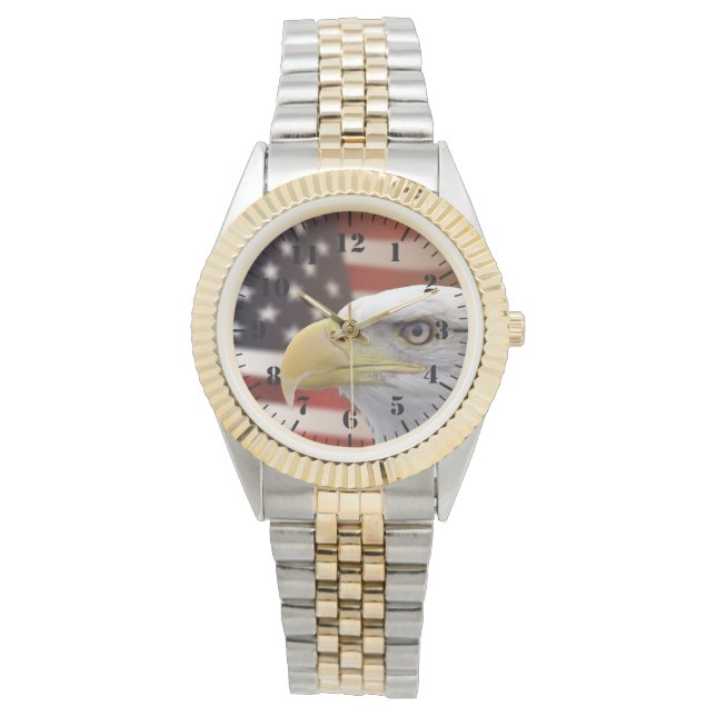 American Eagle Flag Tvåtonsur för kvinnor Armbandsur (Framsida)