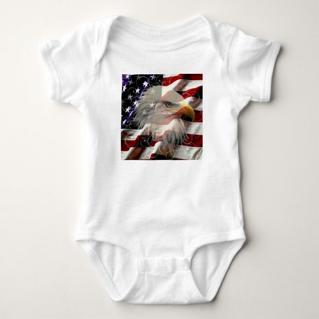 American Eagle Flagga Body Kostym T Shirt (Framsida)