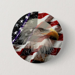 American Eagle Flagga Button Knapp