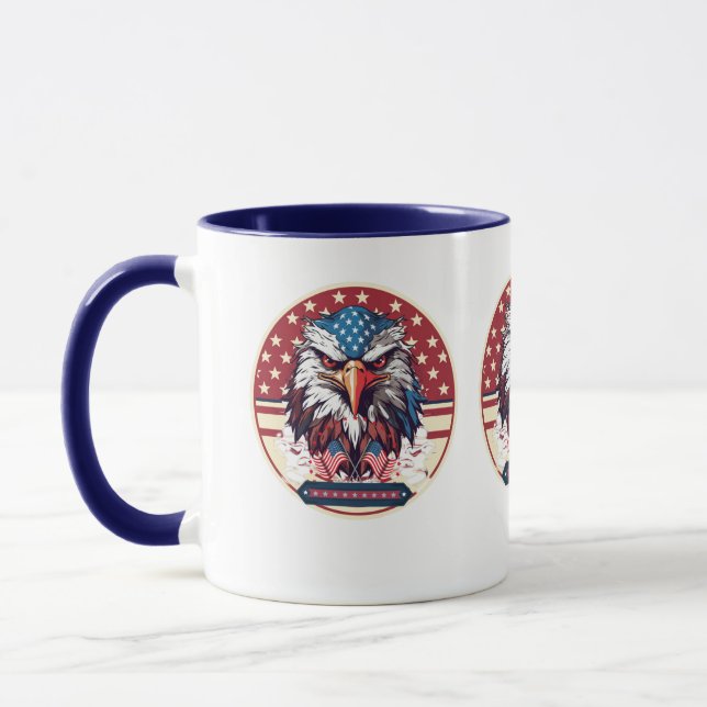 American Eagle Flagga Ceramic Mugg (Vänster)