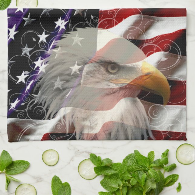 American Eagle Flagga Kitchen Towel Kökshandduk (Vikta)
