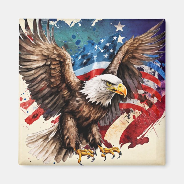 American Eagle flagga Magnet (Framsidan)