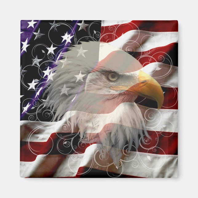 American Eagle Flagga Magnet (Framsidan)