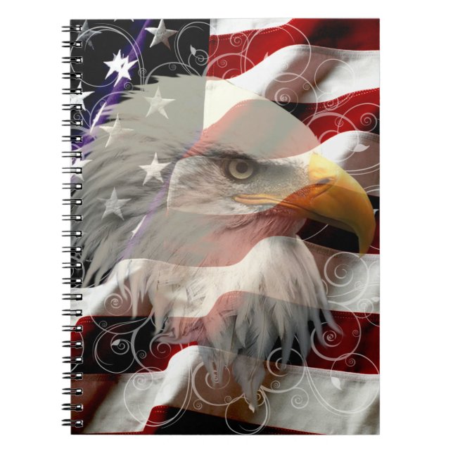 American Eagle Flagga Notebook Anteckningsbok (Framsidan)