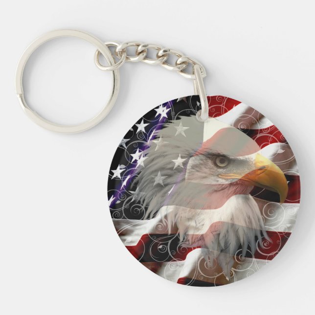 American Eagle Flagga Nyckelring (Framsidan)