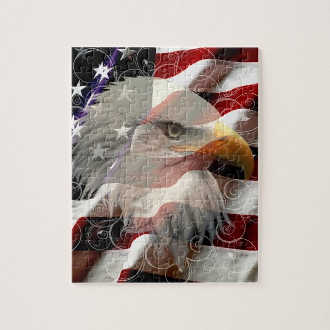 American Eagle Flagga Puzzle Pussel (Vertikal)