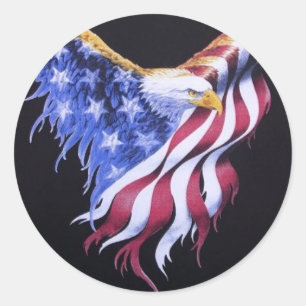 American Eagle Flagga Runt Klistermärke