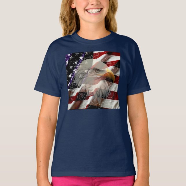 American Eagle Flagga Shirt Tee Shirt (Framsida)