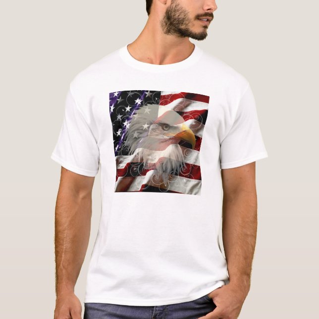 American Eagle Flagga Shirt Tee Shirt (Framsida)