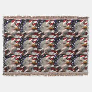 American Eagle Flagga Throw Blanket Filt
