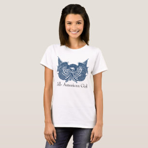 American Eagle Guarding USA Patriotic Flagga Banne T Shirt