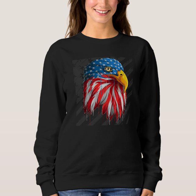 American Eagle Helgdag American Flagga T Shirt (Framsida)