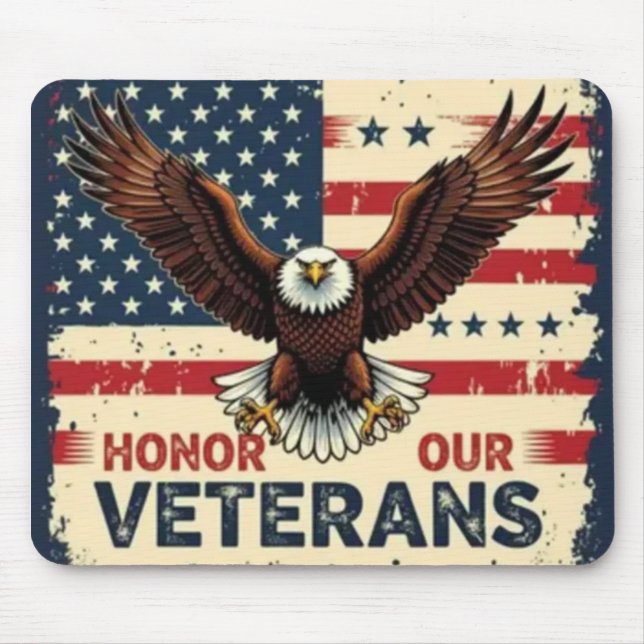 American Eagle Honor Our Veterans Mousepad Musmatta (Framsidan)