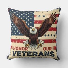 American Eagle Honor Our Veterans Throw Pillow Kudde