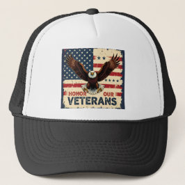 American Eagle Honor Our Veterans Trucker Hat Keps