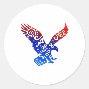 American Eagle Maori Stil Tribal Tattoo Gift Idea Runt Klistermärke