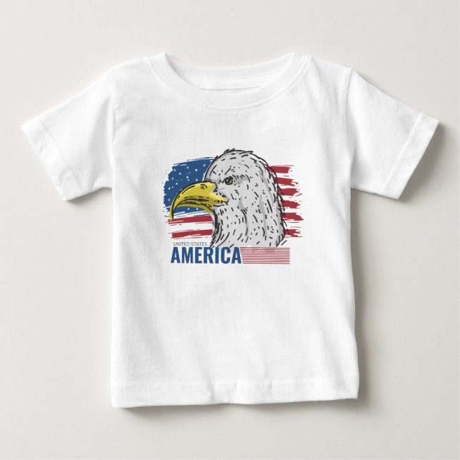 American Eagle med Flagga T-Shirt Baby (Framsida)