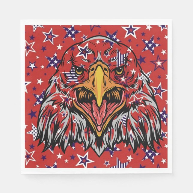 American Eagle med Red Star Background Pappersservett (Framsidan)