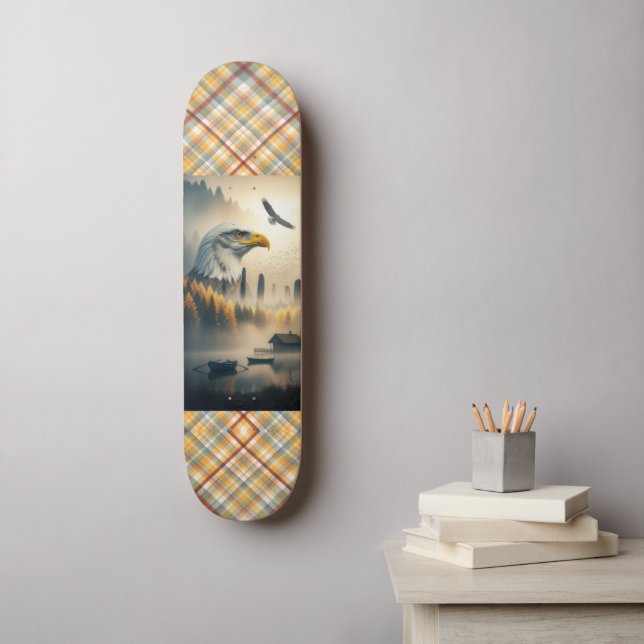 American Eagle Nature Plaid Mini Skateboard Bräda 18,5 Cm (Väggkonst)