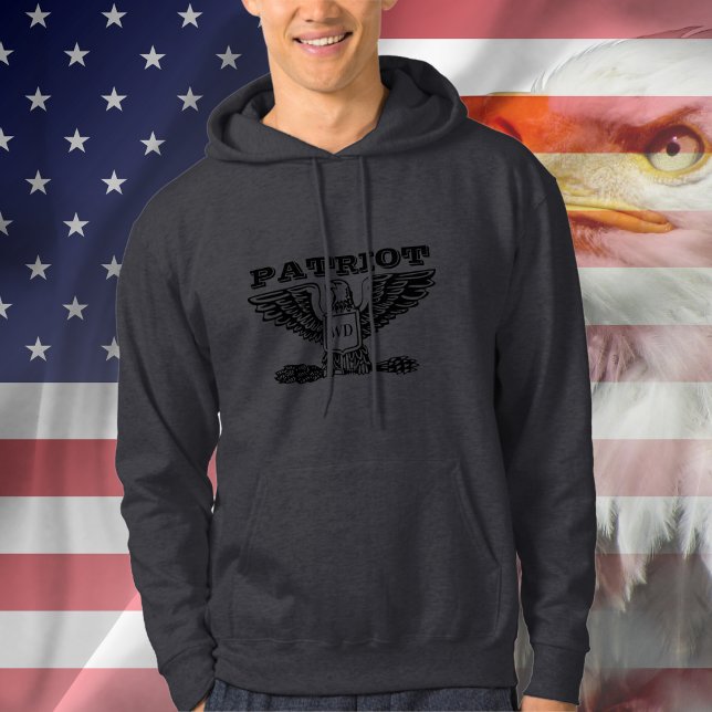 American Eagle Patriot, Monogram Manar Hoodie (American Eagle Patriot, Monogram Men's Hoodie)