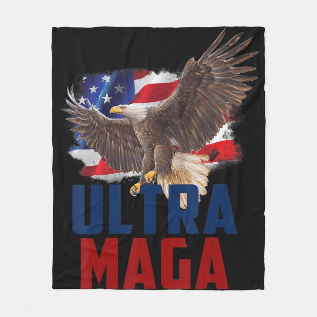 American Eagle Patriotic Fars dag Ultra MAGA Fl Fleecefilt (Framsidan)