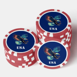 American Eagle Patriotic Flagga Blue Poker Marker