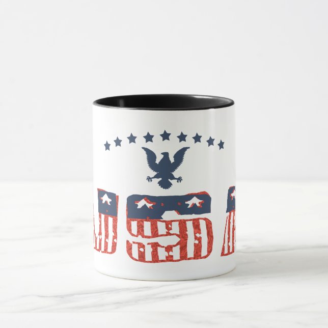 American Eagle Patriotisk Grunge-version Mug Mugg (Center)